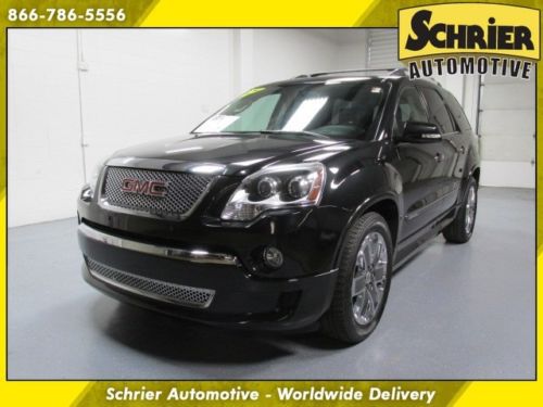 11 gmc acadia denali carbon black awd power liftgate hitch receiver 7 pass