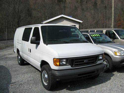 2004 e350 extended cargo van  work van with shelving and cages