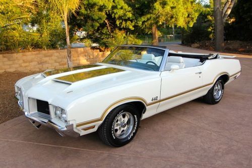 1972 oldsmobile cutlass 442 convertible 100% rust free california car $15,900