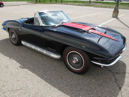 1967 chevrolet corvette convertible - show quality - tuxedo black - clean