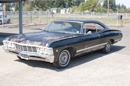 Rare 1967 impala, factory bench seat 4-speed 275 hp 327 black 2-door hardtop
