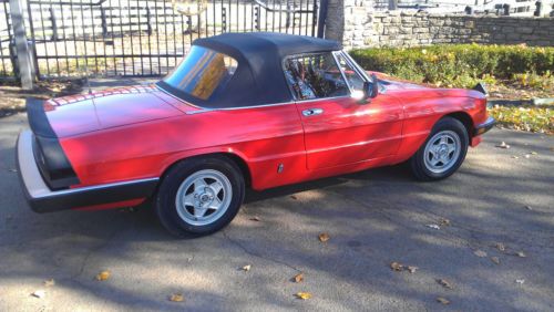 1985 alfa romeo spider graduate freshly painted original red w/black interior