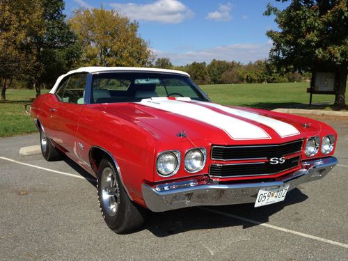 1970 chevrolet chevelle ss convertible frame off restored 2 build sheets