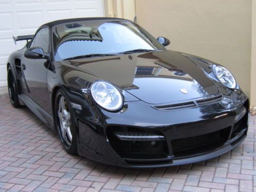 2008 porsche 911 turbo convertible, 750hp, triple black, 6750 miles, showrrom