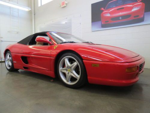 F355 spider f129 type, convertible, rosso, tan leather, 6speed manual, tools