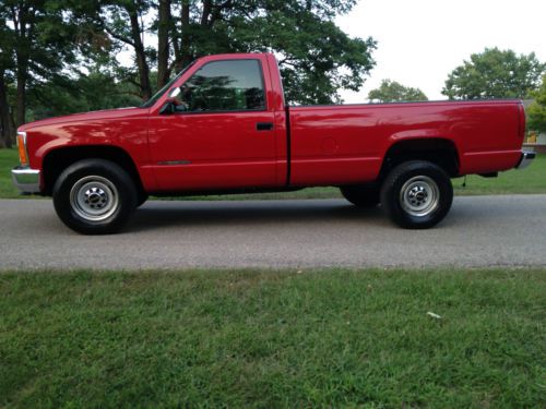 1994 chevrolet c2500 2wd- 5.7l/ cherry red! low miles! heavy duty sharp truck!