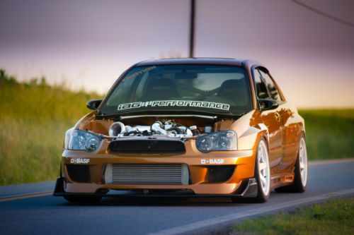 Authentic m sports widebody 2005 subaru wrx candy gold complete rolling shell