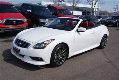 Pre-owned 2013 g37 convertible ipl, nav, bose, white/red, bluetooth, 2721 miles