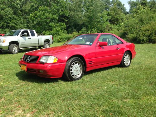 1997 sl500, red exterior, tan interior, 58k miles, with removable hard top