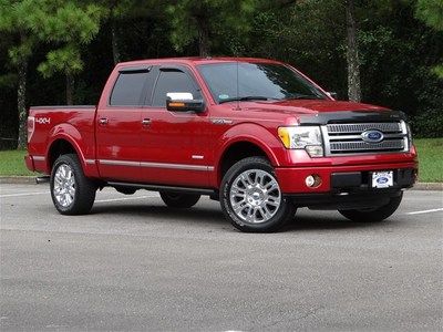 Red platinum 3.5l ecoboost  crew 4 door cab black leather 4x4 certified warranty