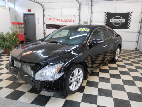 2011 nissan maxima 28k no reserve salvage rebuildable loaded leather sunroof