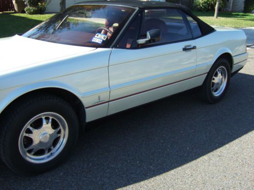 1988 cadillac allante white pearl convertible soft and hard top w/red leather