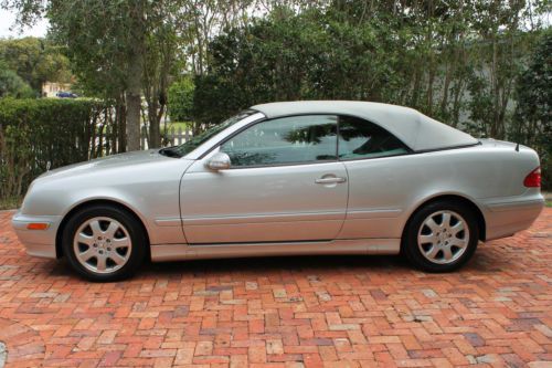 2003 mercedes benz clk320 convertible-triple silver-bose-lowest mileage in usa!