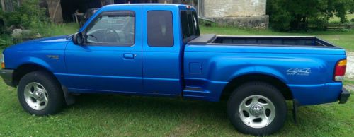 Blue 1998 ford ranger extended cab 4x4 offroad truck great shape 3.0l road ready