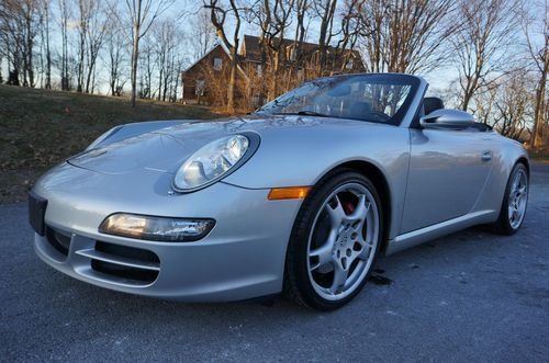 06 porsche 911 s cab 6spd arctic silver full leather loaded $43900