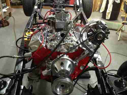 35-40 Ford Hot Rod Frame Heidt Front end with Tubular A arms, running reman 350, image 4