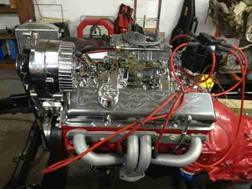 35-40 Ford Hot Rod Frame Heidt Front end with Tubular A arms, running reman 350, image 8