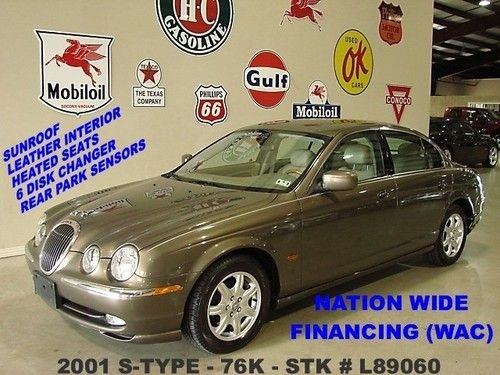 2001 s-type,4.0,automatic,sunroof,htd lth,6 disk cd,16in whls,76k,we finance!!