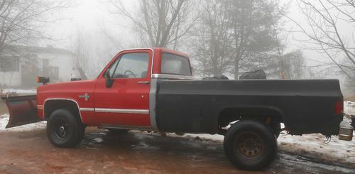 1987 chevrolet k-10 4x4 pickup 350 engine 4 speed tranny power angle plow 8' bed