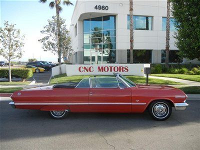1963 chevrolet impala ss in red / black / restoed to original / chevy / must see