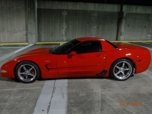 2003 chevrolet corvette z06, 22k miles! custom suede interior, borla exhaust