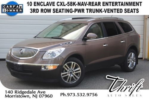 10 enclave cxl-58k-nav-rear entertainment-3rd row seating-pwr trunk-vented seats