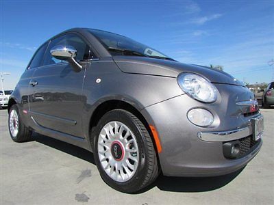 12 fiat 500 pop lounge grey moon roof red interior automatic