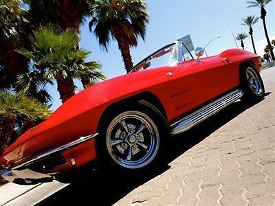 1963 chevrolet corvette roadster - triple red restored vette selling no reserve