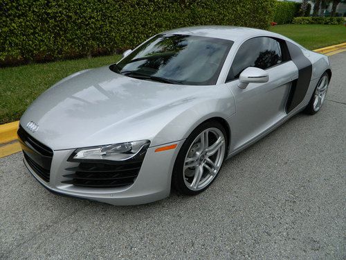 2008 audi r8 r-tronic ice silver over black matte blades navigation new tires