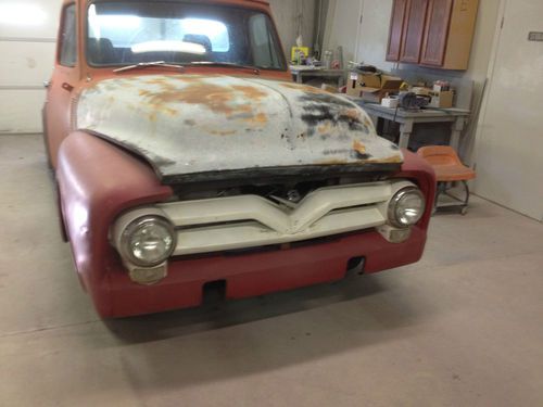 Rust free and solid 1955 ford f100 short box with title! project 428 with c6