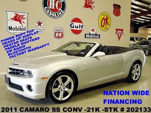2011 camaro ss conv,automatic,remote start,hud,htd lth,20in whls,21k,we finance!