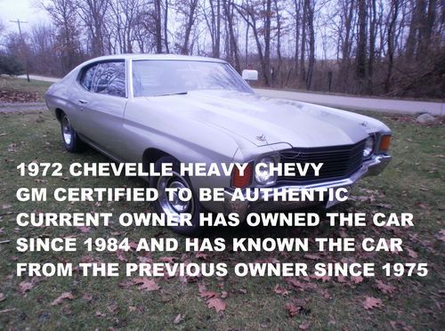 1972 chevelle heavy chevy - 76403 original miles (stripes/decals removed 1980's)