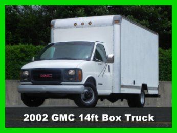 2002 gmc 3500 savana box truck van drw 14ft box 5.7l vortec gas 12,000lbs gvwr