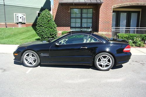 2007 mercedes sl 550 amg 2 passenger coupe/roadster black convertible