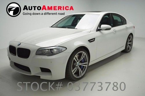 5k low miles bmw m5 white 2013 loaded 7 speed full black leather certified