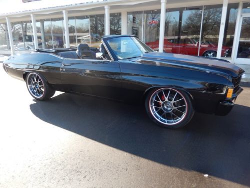 1972 chevrolet chevelle convertible jet black 350 wheel disc brakes leather