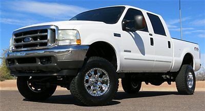 2004 ford f350 diesel lifted crew short bed 4x4 xlt arizona  clean &amp; well maint.
