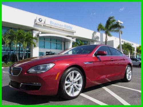 13 certified vermillion red twin turbo 3l i6 640-i gran coupe *navigation *fl