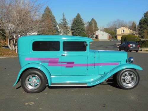 1931 ford model a 2-door sedan hot rod powered by chevy 350. lots of features