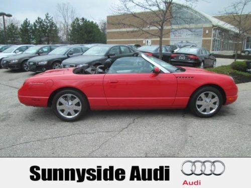 2002 ford thunderbird convertible hardtop chromes one-owner clean red 23k