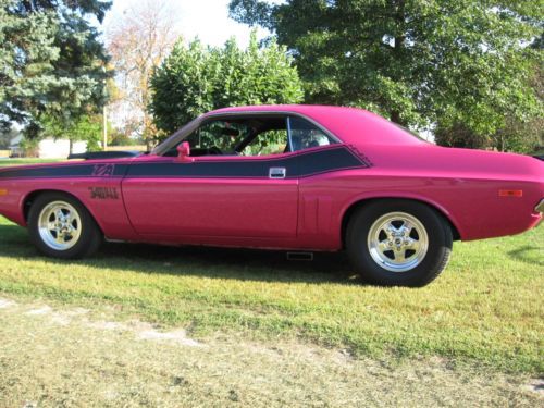 Dodge challenger t/a tribute  panther pink 340 4/speed   mopar no r/t or hemi