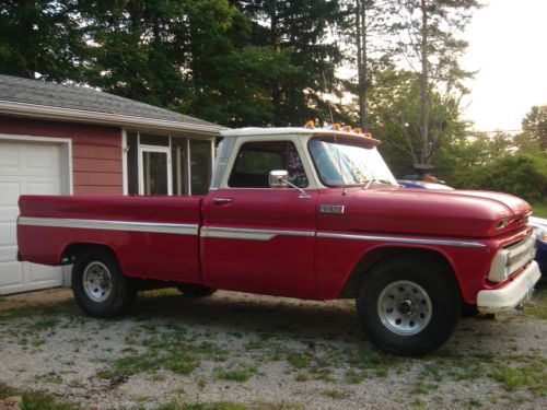 Awesome red chevy chevrolet c10 long bed fleet side pickup truck - drivable now!