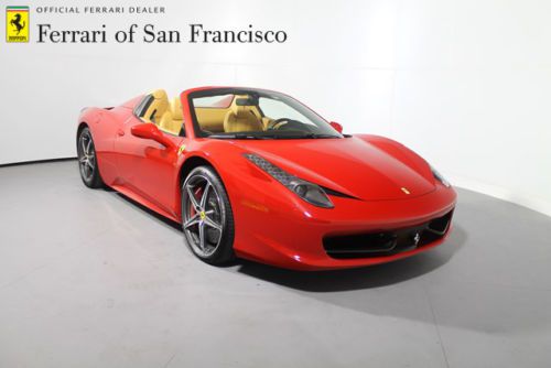 458 spider red beige ferrari approved certified low miles lots of options