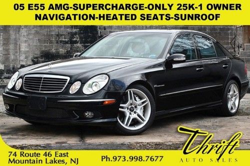 05 e55 amg-supercharge-only 25k-1 owner-navigation-heated seats-sunroof
