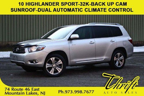 10 highlander sport-32k-back up cam-sunroof-dual automatic climate control -
