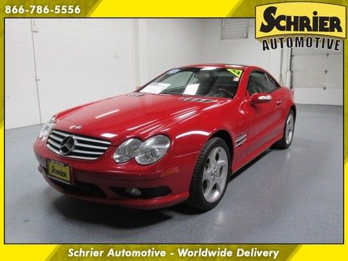 2004 mercedes-benz sl500r roadster red convertible amg sport package navigation