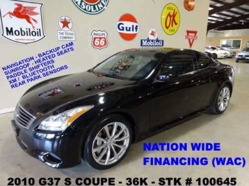 2010 g37s coupe,auto,sunroof,nav,back-up,htd lth,bose,19in whls,36k,we finance!!