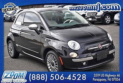 1 owner 2012 fiat 500 black on brown/white leather interior! bose fac warranty!