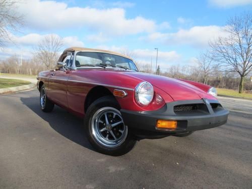 1980 mgb red roadster -- low miles!