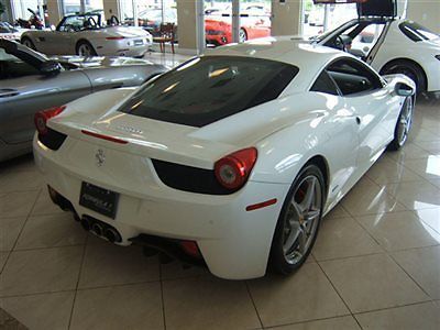 Best and most desirable color ! 2011 white hot ferrari 458 italia coupe 2 door !